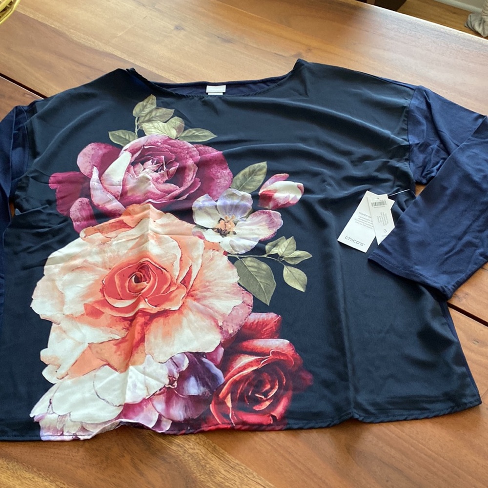Stunning Chicos top, long sleeve, size 3 (16-18)